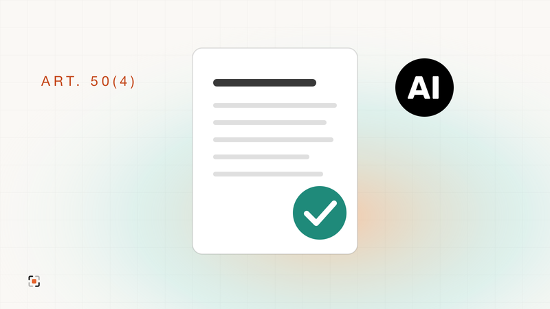 A document with a green approval check and the AI icon